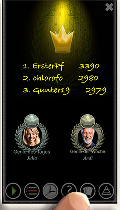 Knopf für die Karten der vorherigen Skat Challenge